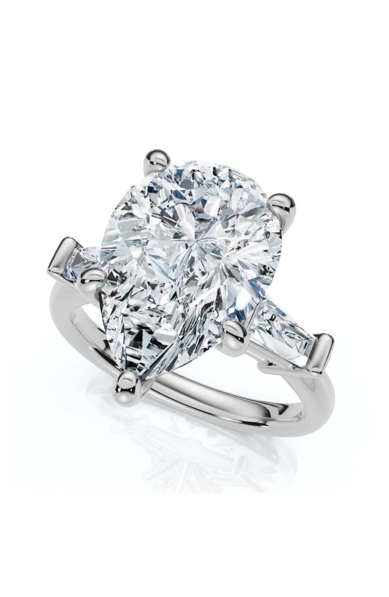 Bliss Diamond 5 3/4Ct Certified Pear & Baguette Diamond Engagement Ring 14k Gold Lab grown, Alternate, color, 14K White Gold