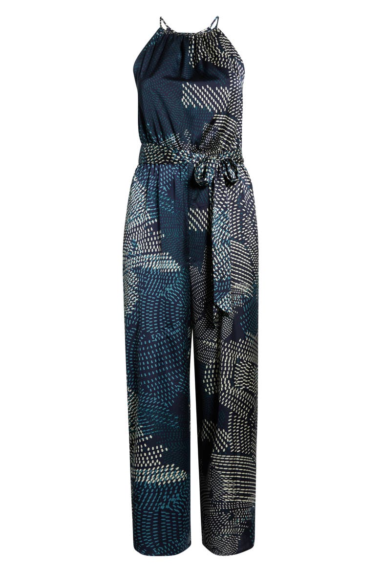 Kirby Geometric Wide Leg Jumpsuit, Alternate, color, NAVY-CREAM