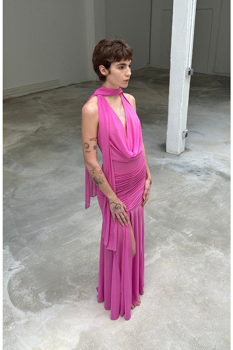 Dali Halterneck Dress, Alternate, color, Pink