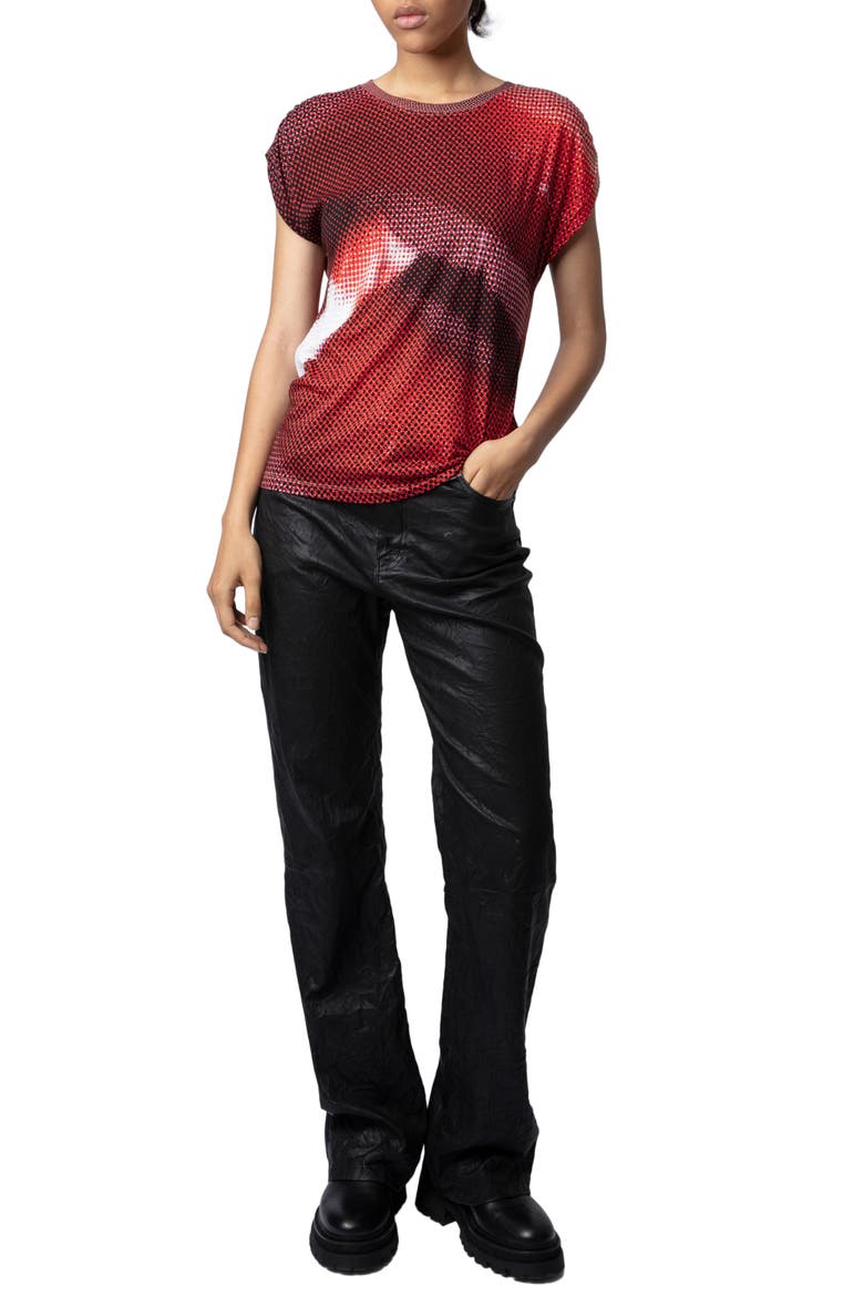 Adele Bouche Graphic Muscle T-Shirt, Alternate, color, RED MULTICOLOR