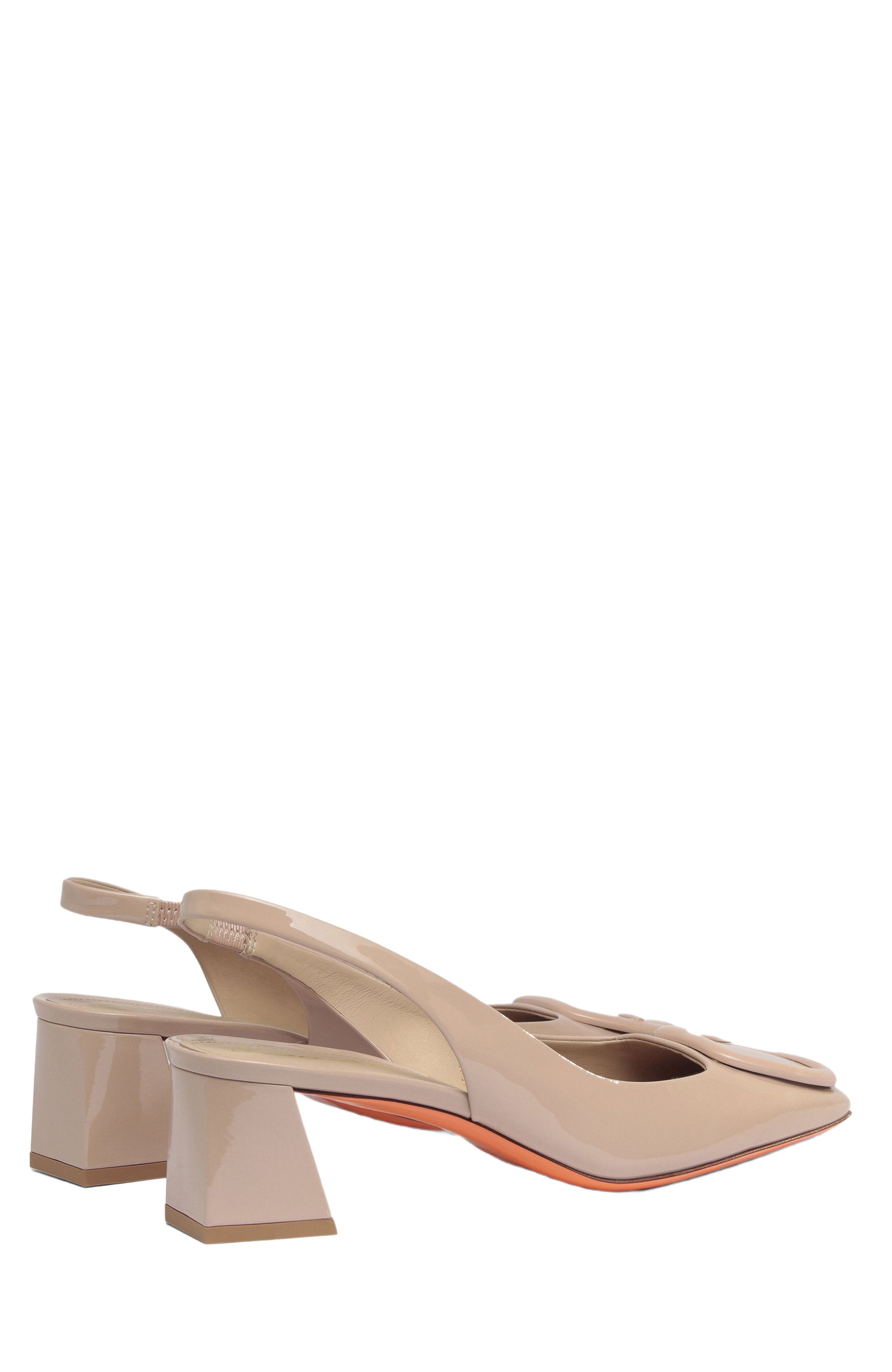 Santoni Women's Lemon Patent Sling Back, Alternate, color, Pink