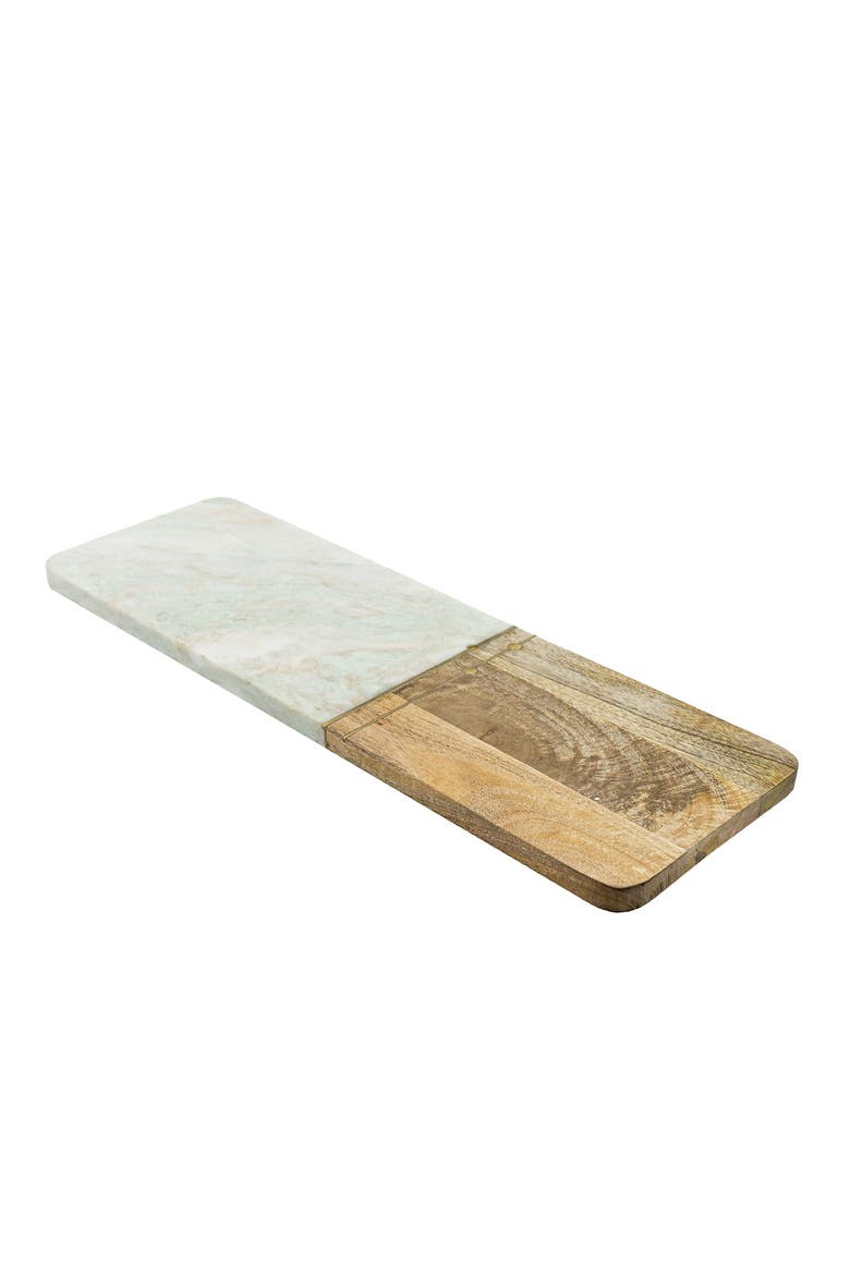 Elise Light Green Onyx Long Marble Serving Board, Alternate, color, White
