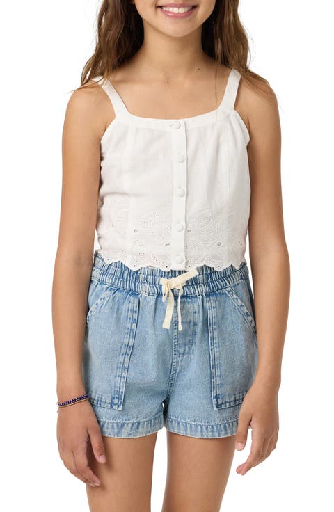 Annalee Eyelet Cotton Button-Up Tank