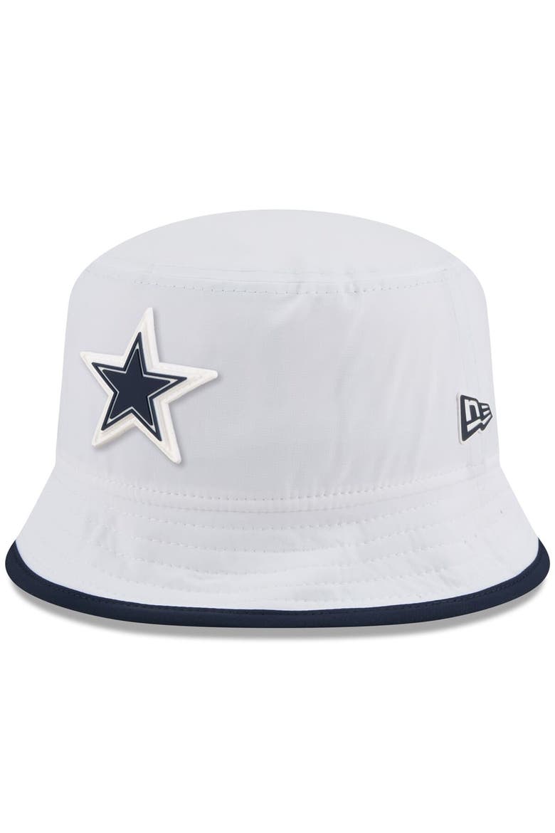 Men's New Era  White Dallas Cowboys 2025 NFL Training Camp Stretch Bucket Hat, Main, color, White