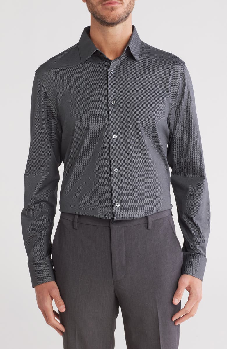 Bugatchi OoohCotton<sup>®</sup> Solid Button-Up Shirt, Main, color,