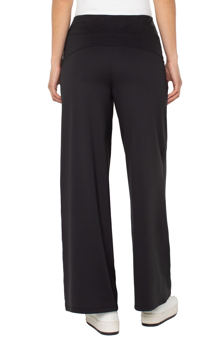Liverpool Los Angeles Stretch Nylon Crop Wide Leg Pants, Alternate, color, Black