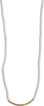 Argento Vivo Sterling Silver Freshwater Pearl Bar Necklace