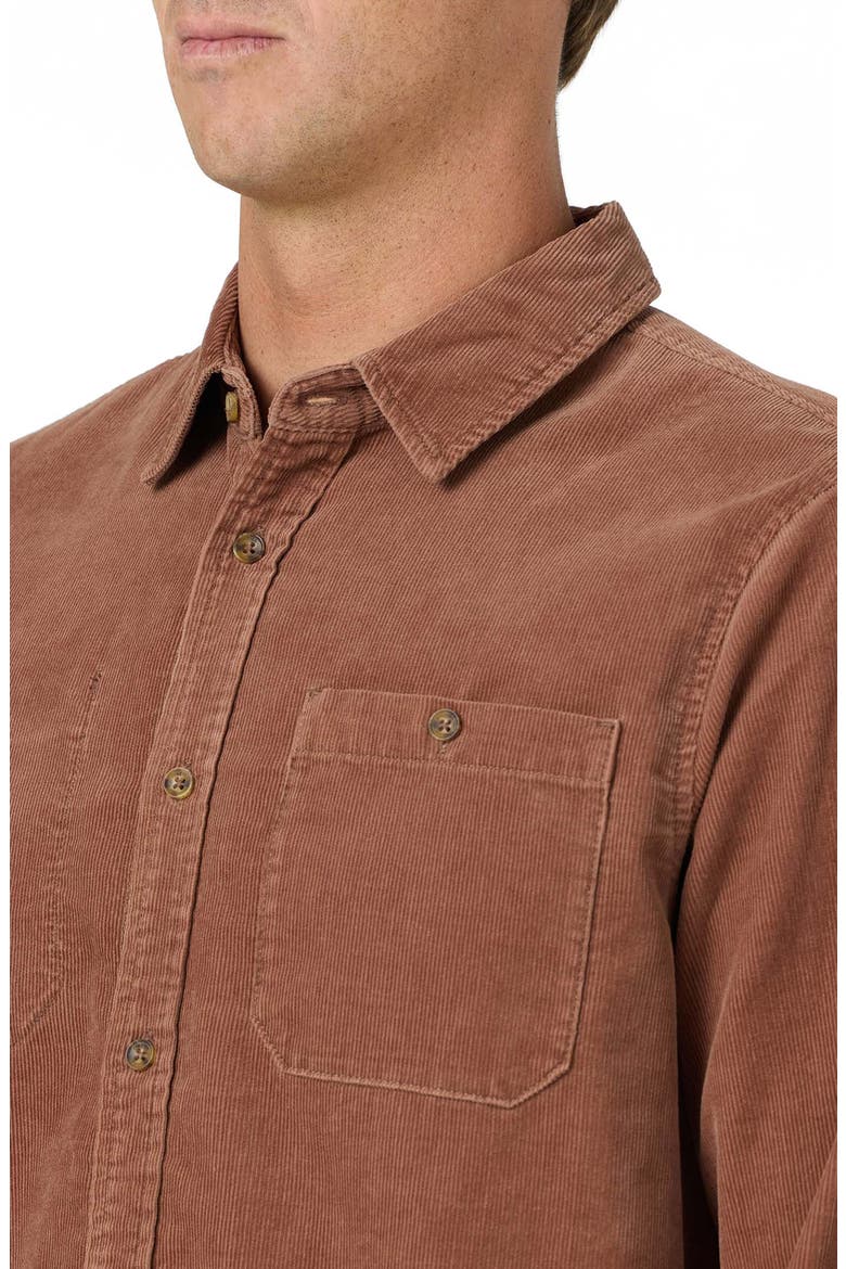 OG Cord Cotton Corduroy Button-Up Shirt, Alternate, color, CAROB BROWN