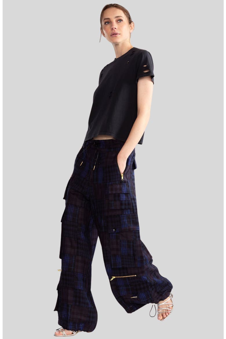Madrid Madras Cargo Pants, Alternate, color, Navy Multi