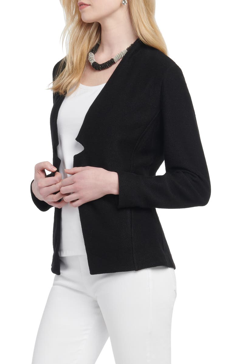 NIC+ZOE Essence Notched Linen Blend Knit Blazer, Alternate, color,