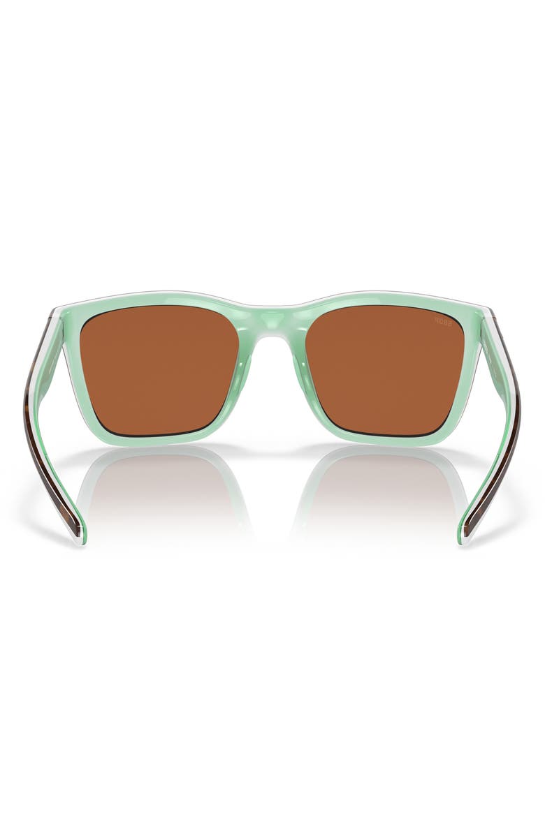 Costa Del Mar Panga 56mm Polarized Square Sunglasses, Alternate, color, Green Mirror