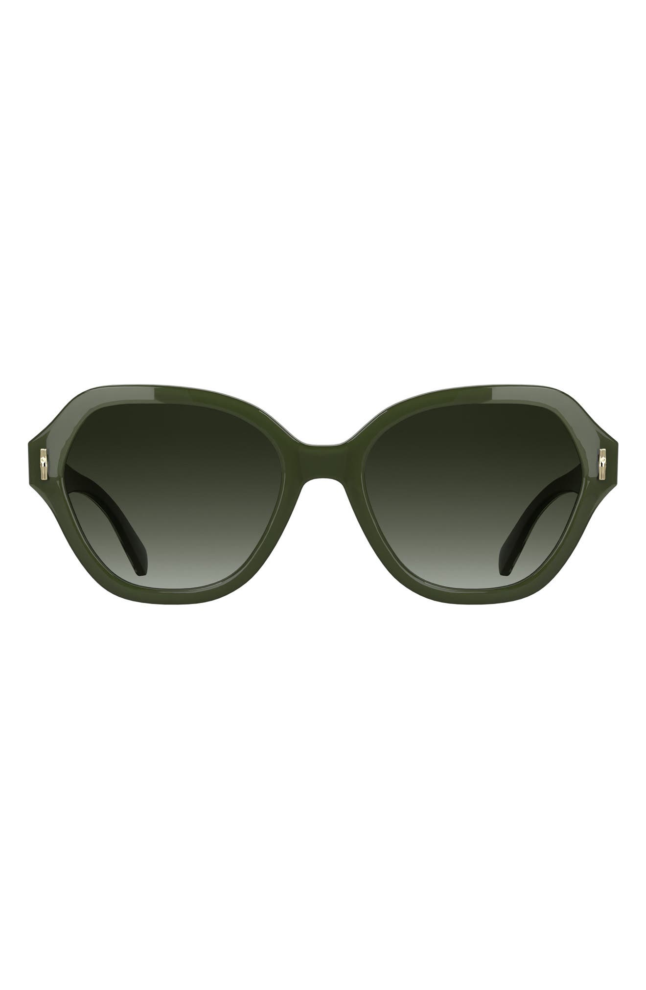 Longchamp Roseau 56mm Gradient Modified Rectangular Sunglasses In Green