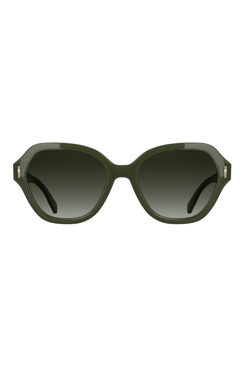 Roseau 56mm Gradient Modified Rectangular Sunglasses, Main, color, KHAKI