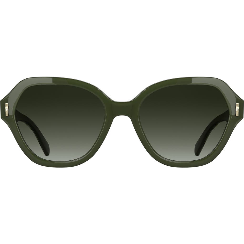 Longchamp Roseau 56mm Gradient Modified Rectangular Sunglasses In Green