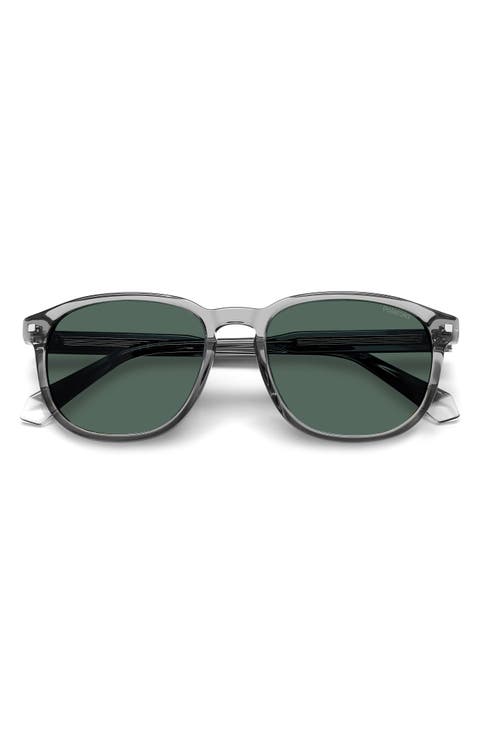 55mm Polarized Rectangular Sunglasses