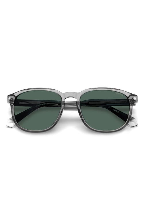 Polaroid 55mm Polarized Rectangular Sunglasses in Grey/Green Polarized 