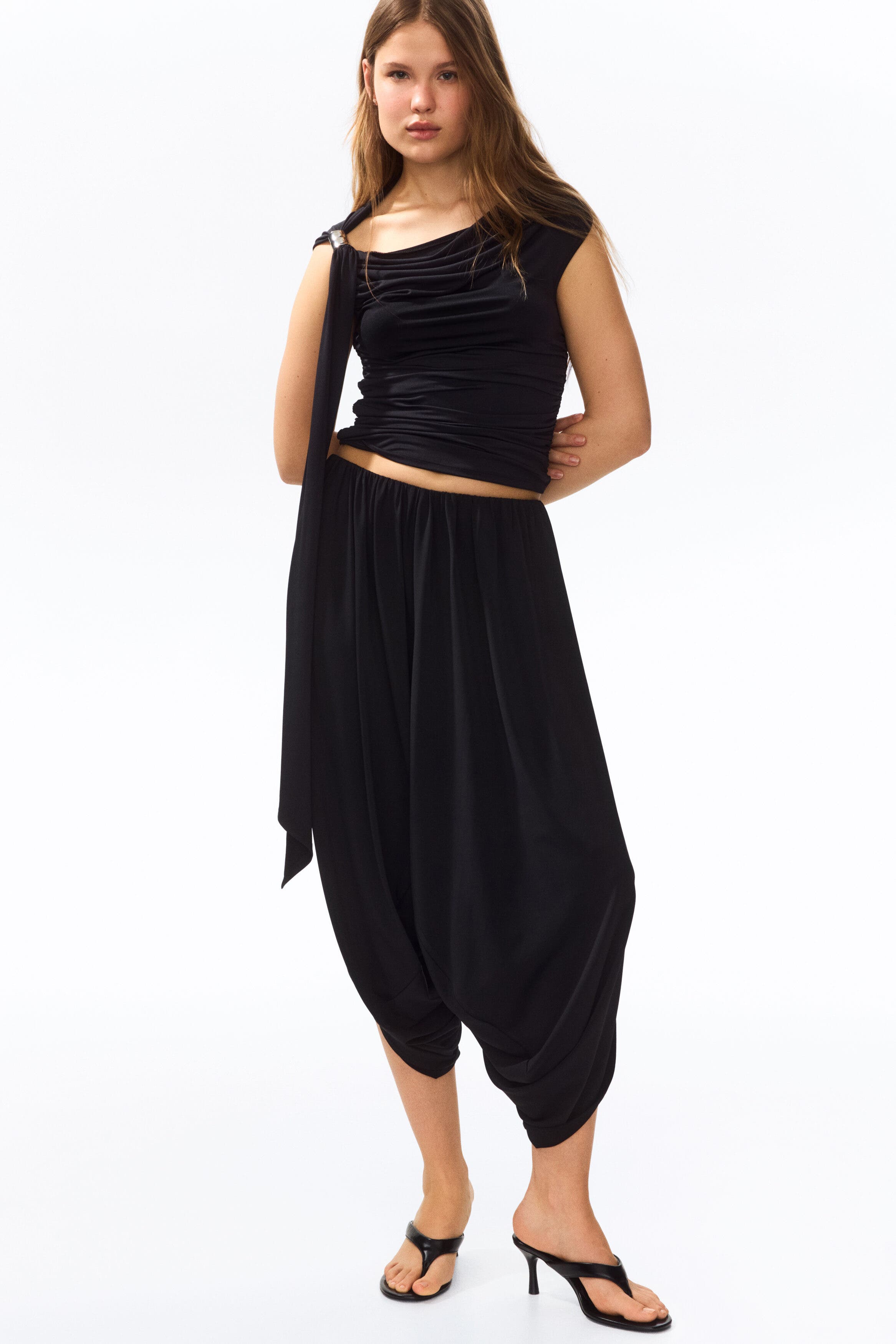 Wrap-detail Balloon Trousers - image 2