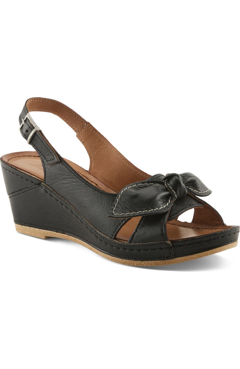 Spring Step Chassidy Wedge Sandal, Main, color, Black