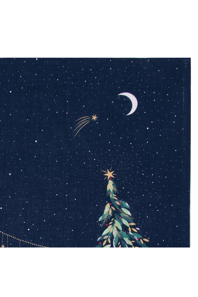 Rabbit Sleigh Kitchen Dishtowel, Alternate, color, Blue