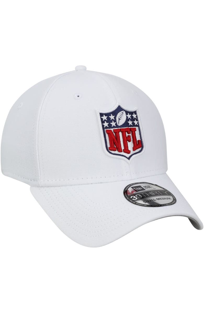 New Era Men's New Era White NFL Shield Logo 39THIRTY Flex Hat, Alternate, color,