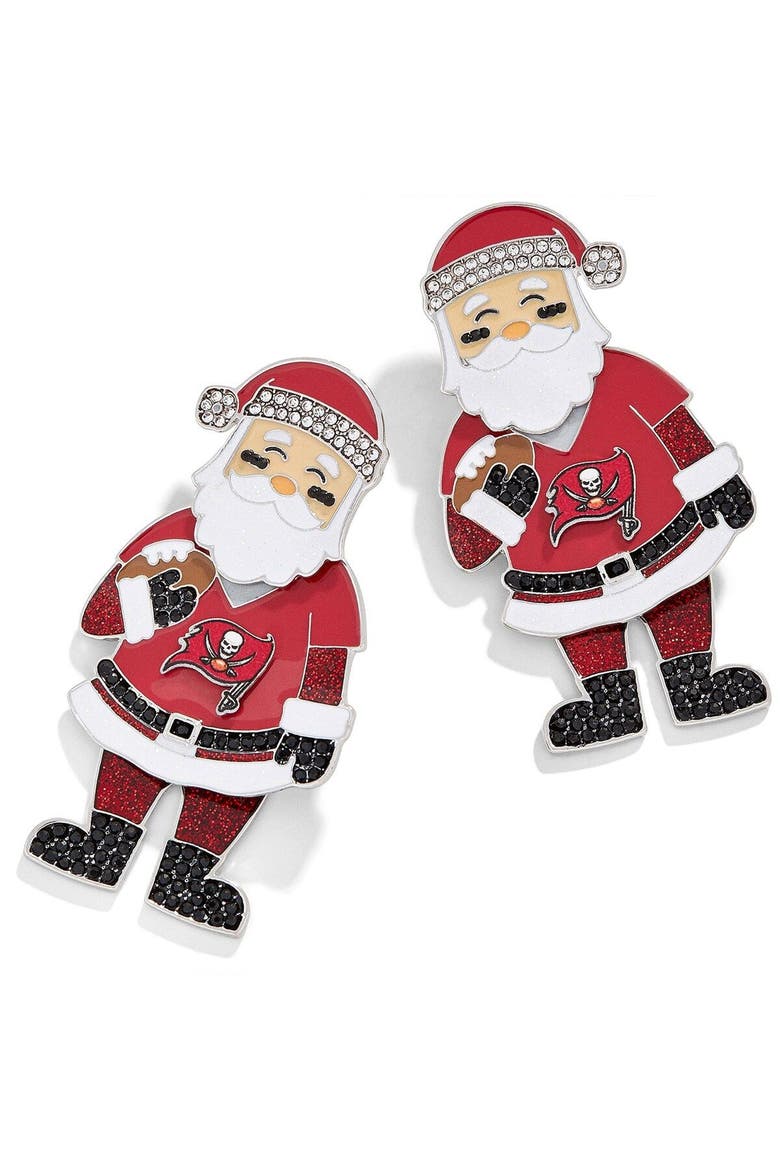 Women's BaubleBar Tampa Bay Buccaneers Santa Claus Earrings, Main, color, Red