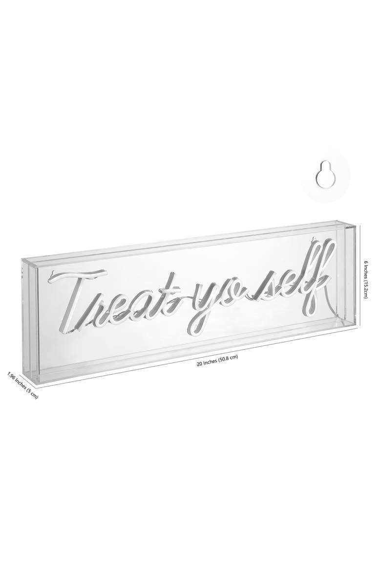 JONATHAN Y Treat Contemporary Glam Acrylic Box USB Operated LED Neon Light, Alternate, color, White