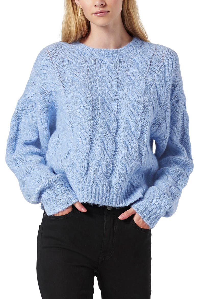 Hyannis Cable Sweater, Main, color, POWDER BLUE