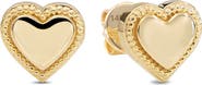 DEVATA Sweet Heart Stud Earrings in 14K Gold