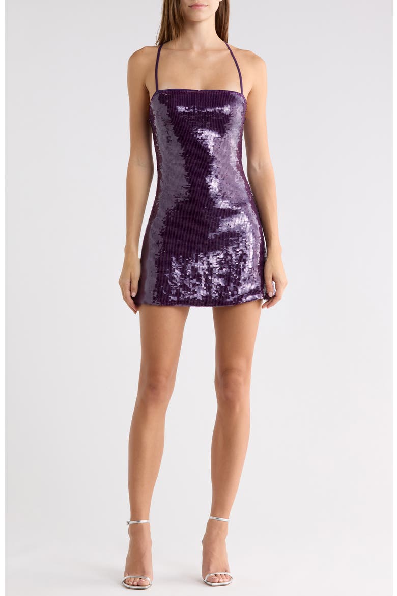 Electric Sequin Minidress, Main, color, PURPLE PURPLE