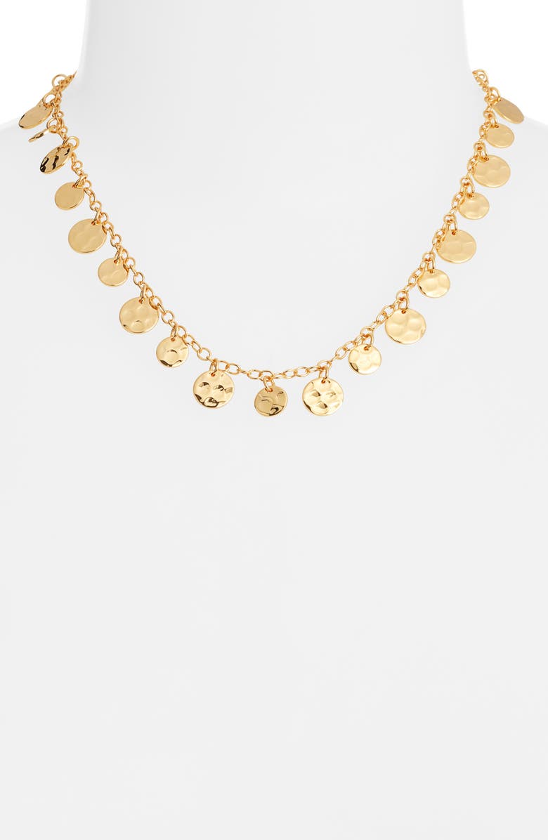 NEST Jewelry Hammered Disc Necklace, Alternate, color, Gold