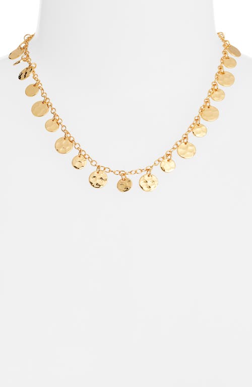 Nest Jewelry Hammered Disc Necklace In Gold