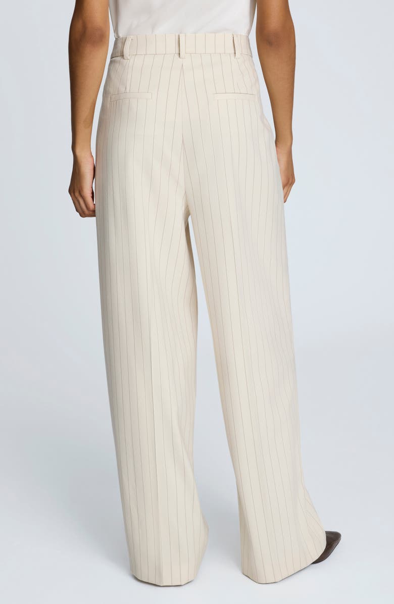Kenneth Cole Pinstripe High Waist Wide Leg Pants, Alternate, color, Neutral Combo