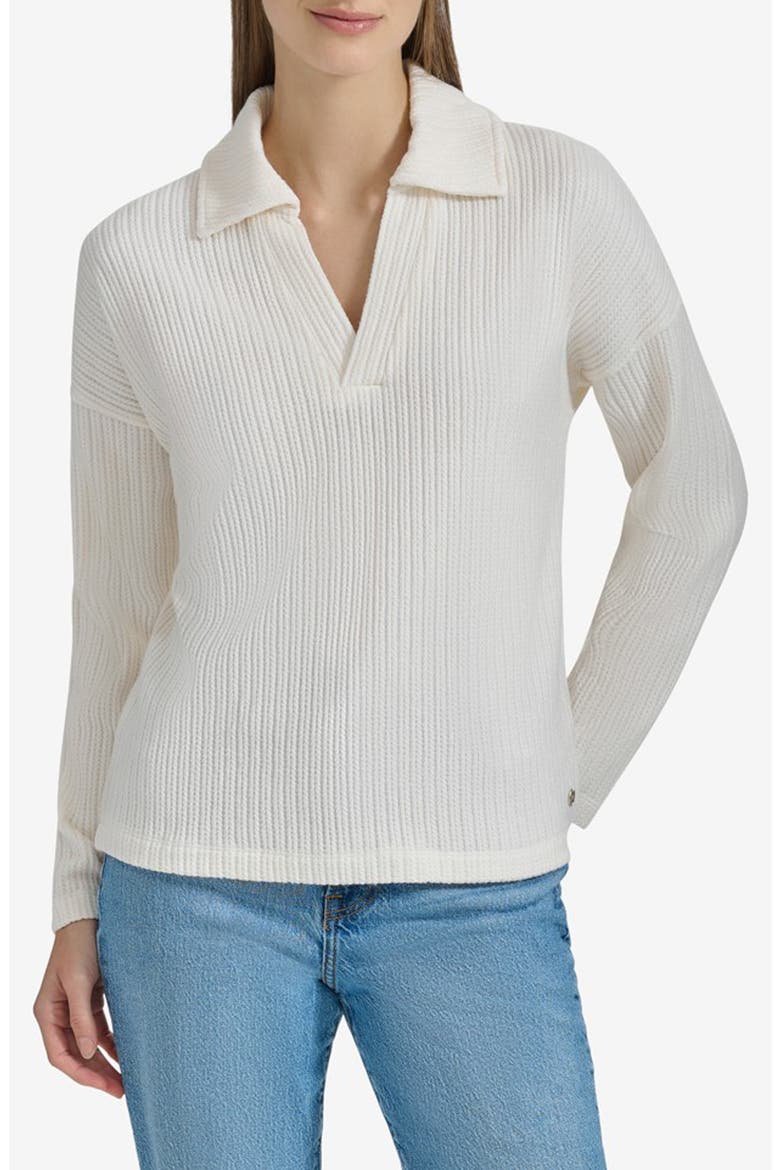 Long Sleeve Polo Sweater, Main, color, CREAM