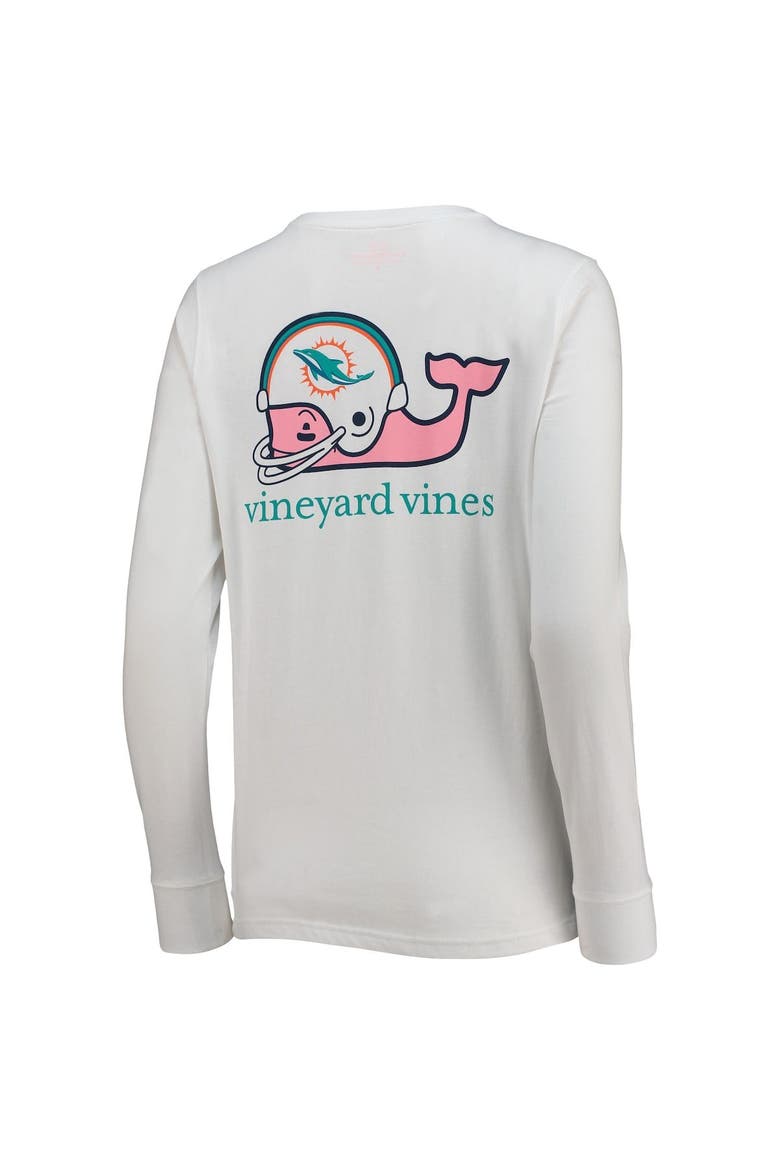 Women's Vineyard Vines White Miami Dolphins Helmet Long Sleeve T-Shirt, Alternate, color, White
