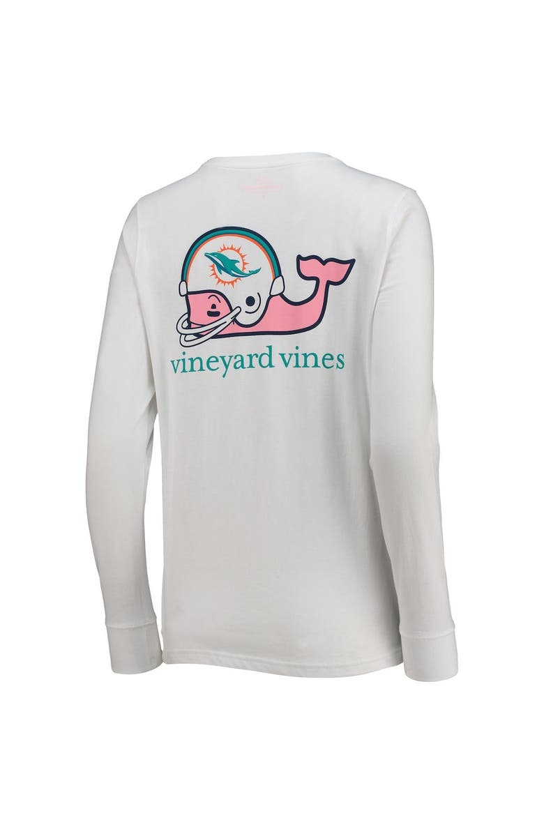 vineyard vines Women's Vineyard Vines White Miami Dolphins Helmet Long Sleeve T-Shirt, Alternate, color, 
