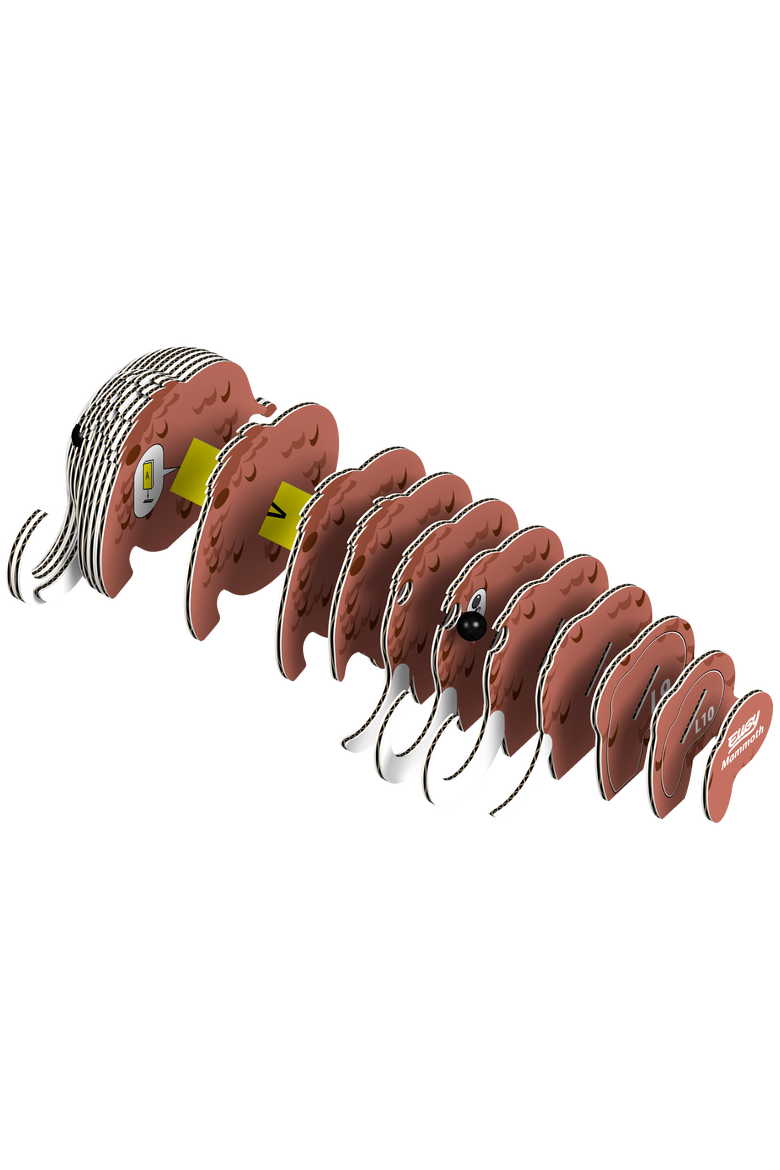 Mammoth 3D Puzzle, Alternate, color, No Color