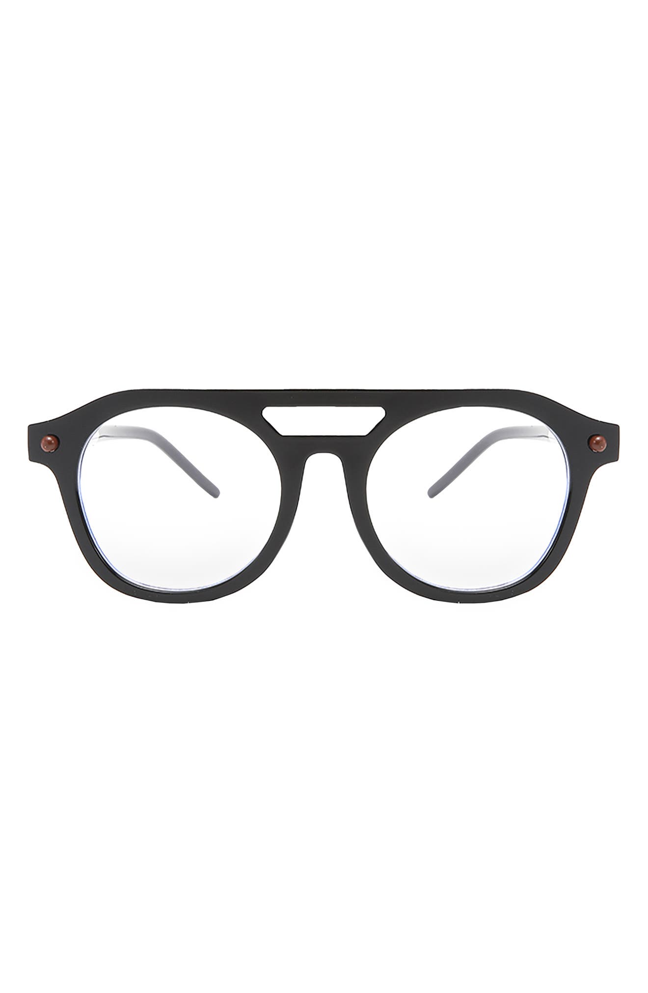 Fifth & Ninth Dylan 50mm Square Blue Light Blocking Glasses in Black/white 