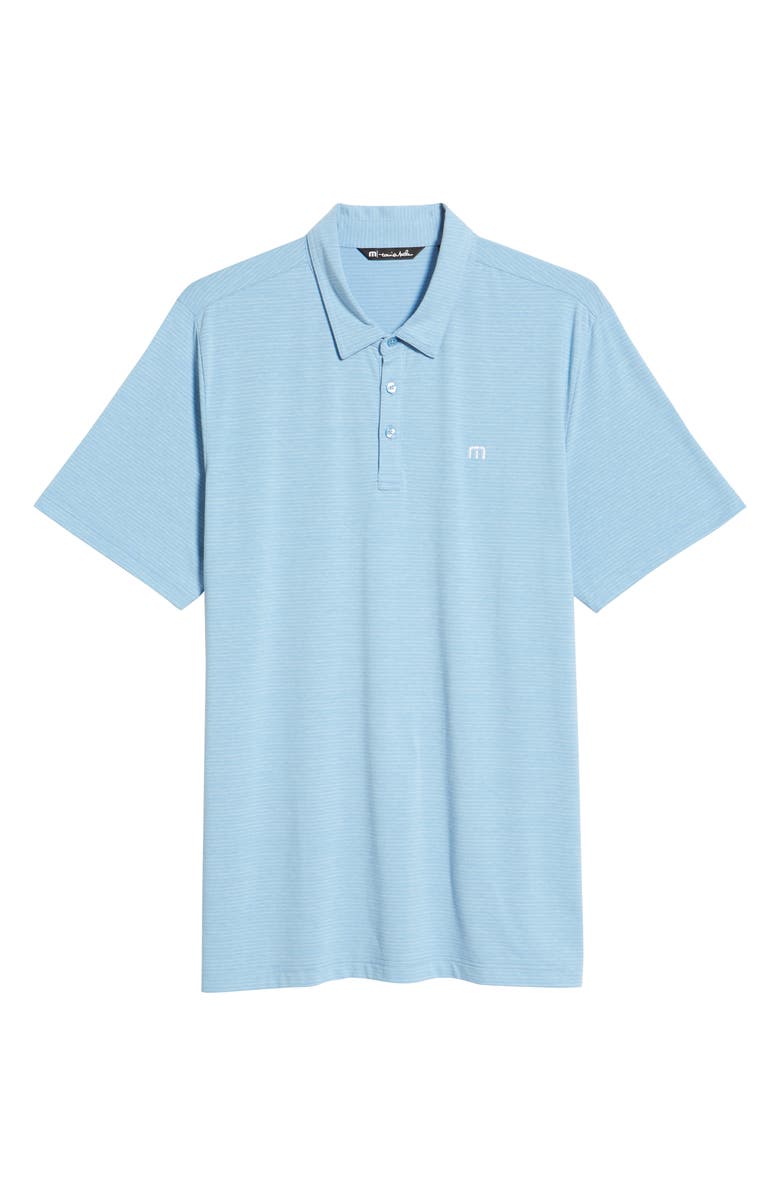 TravisMathew The Heater Solid Short Sleeve Performance Polo, Alternate, color, Heather Heritage Blue