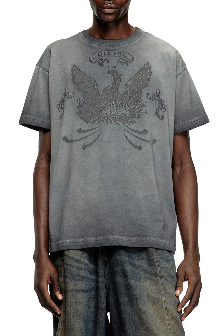 T-Norm-T9 Devoré Logo T-Shirt, Main, color, GREY