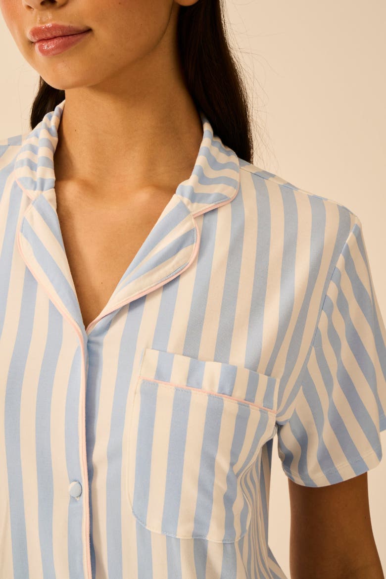 Short Pyjama Set, Alternate, color, Serenity Stripe