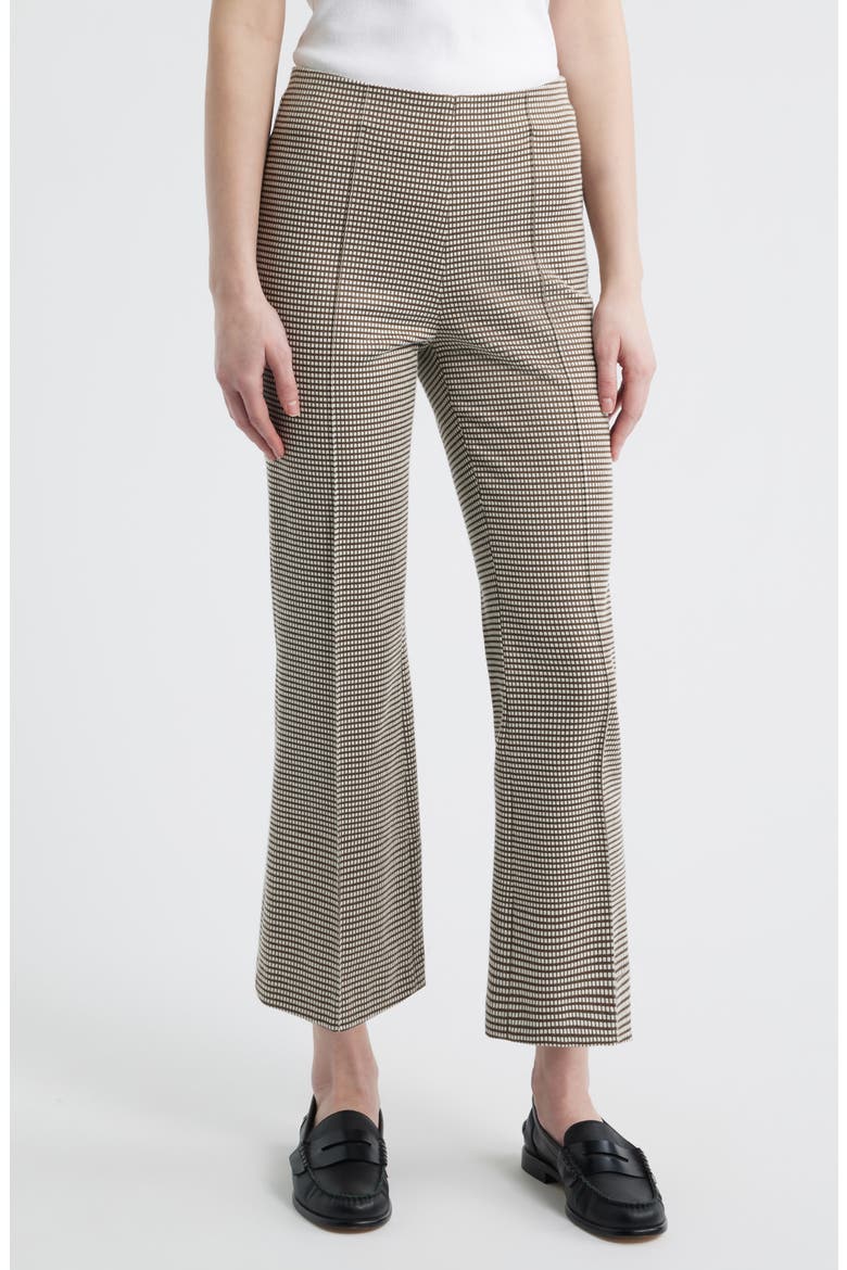 Irina Ponte Kick Flare Pants, Main, color, BROWN GRID