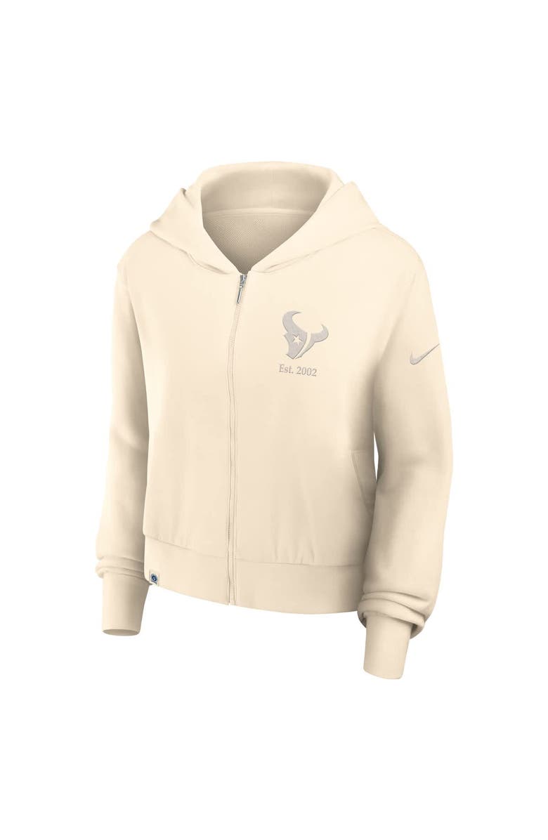 Nike Women's Nike Cream Houston Texans Glory Cropped Full-Zip Hoodie, Alternate, color, Cream
