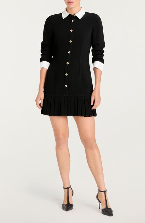 Lucilla Crepe Button-Up Minidress