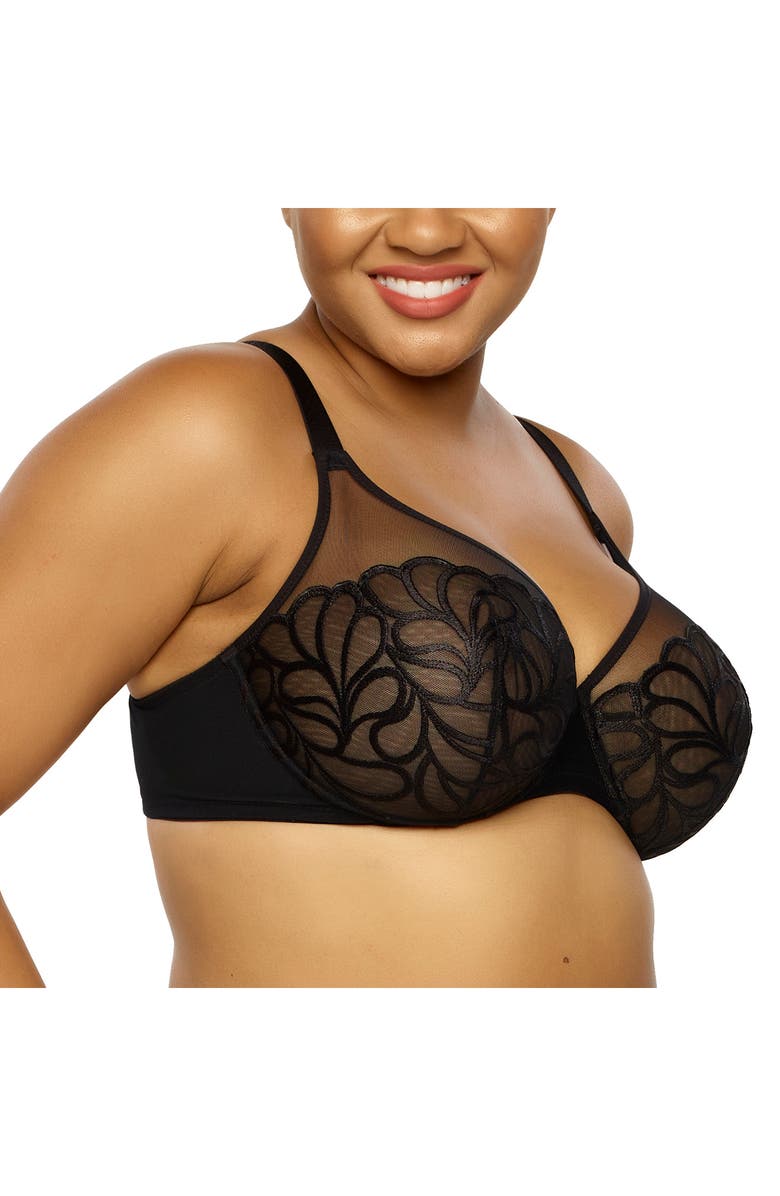 Felina Lotus Embroidered Unlined Bra - C-H Cups, Alternate, color,
