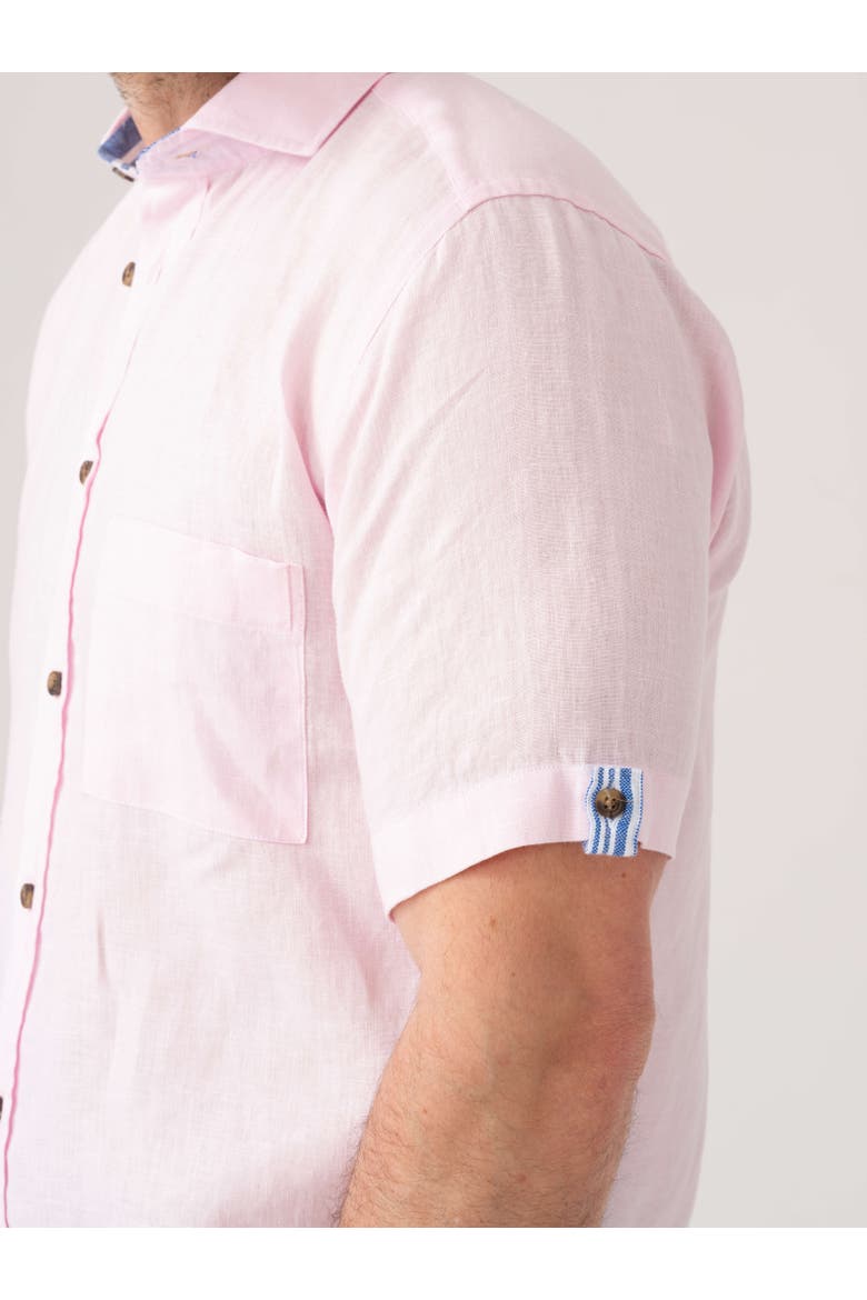 Short Sleeve Linen Shirt, Alternate, color, Pink