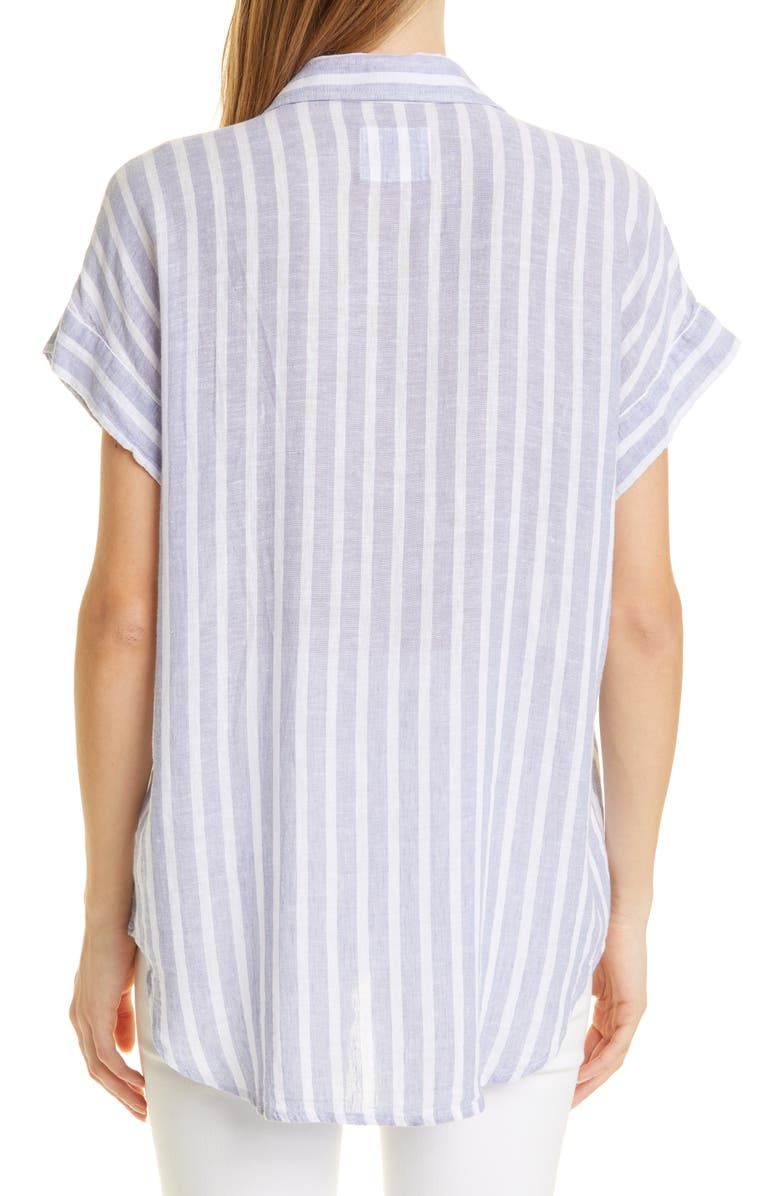 Rails Cito Stripe Short Sleeve Linen Blend Button-Up Shirt, Alternate, color,