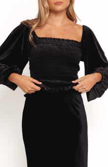 Petal & Pup Fallen Velvet Smocked Top