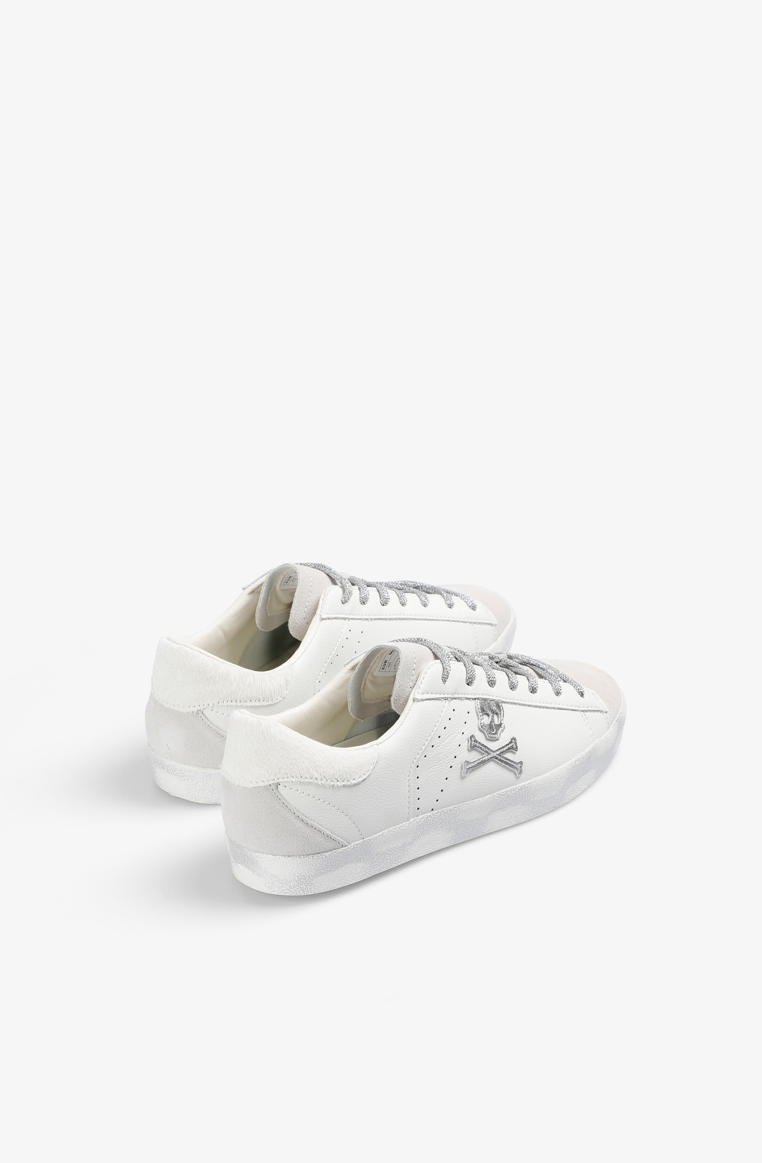 Scalpers Embroidered Side Skull Henry Sneakers, Alternate, color, Offwhitesilver