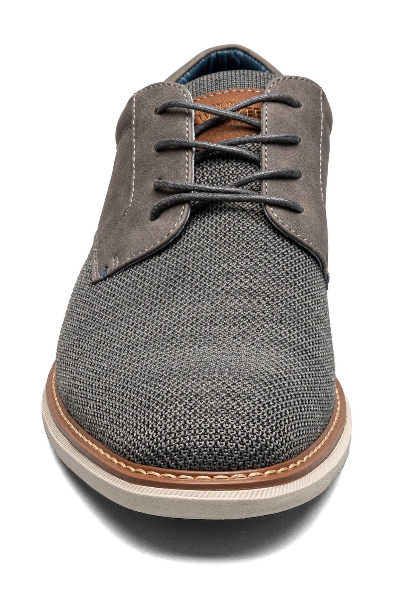 NUNN BUSH Chase Mixed Media Plain Toe Derby - Wide Width Available, Alternate, color, Gray Multi