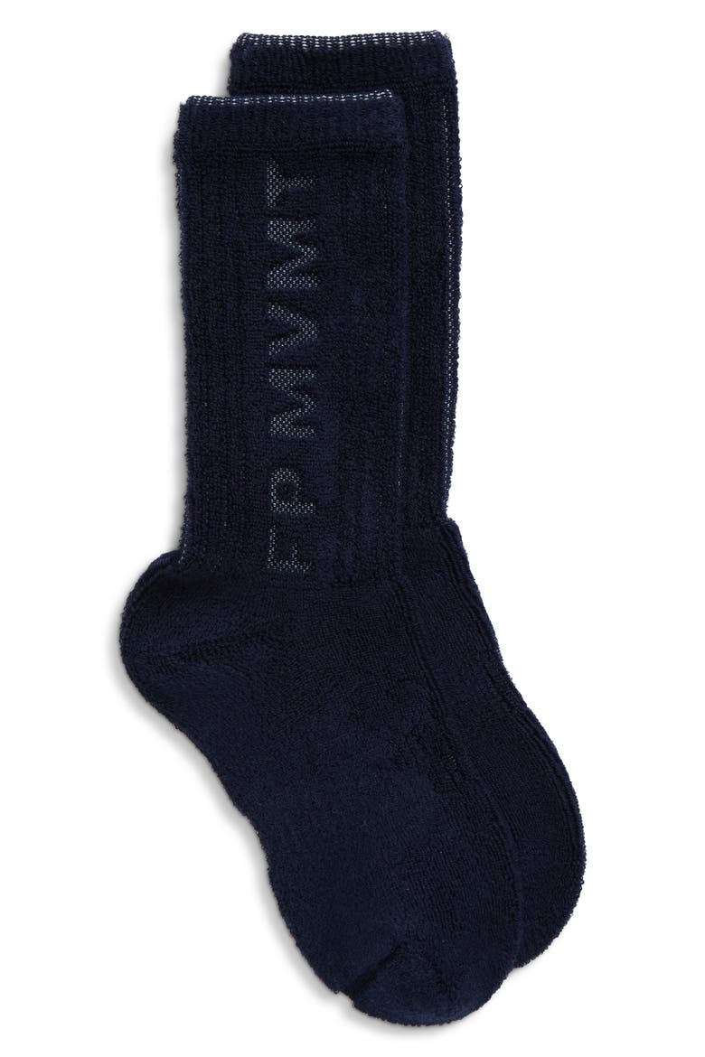 Recovery Cotton Blend Terry Crew Socks, Main, color, MIDNIGHT
